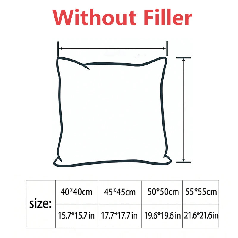 Solid Thickened Square Pillow, Sofa, Living Room Pillow Cover (Without Core)